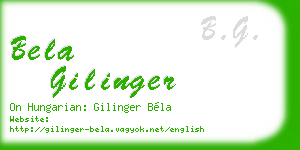 bela gilinger business card